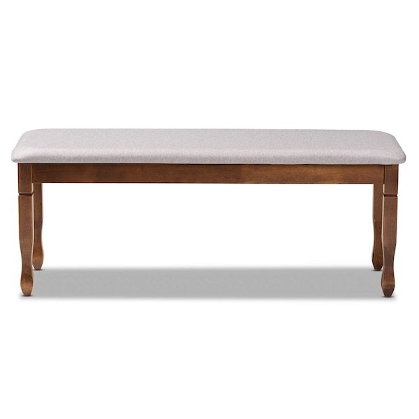 Corey Grey Upholstered And Walnut Wood Dining Bench